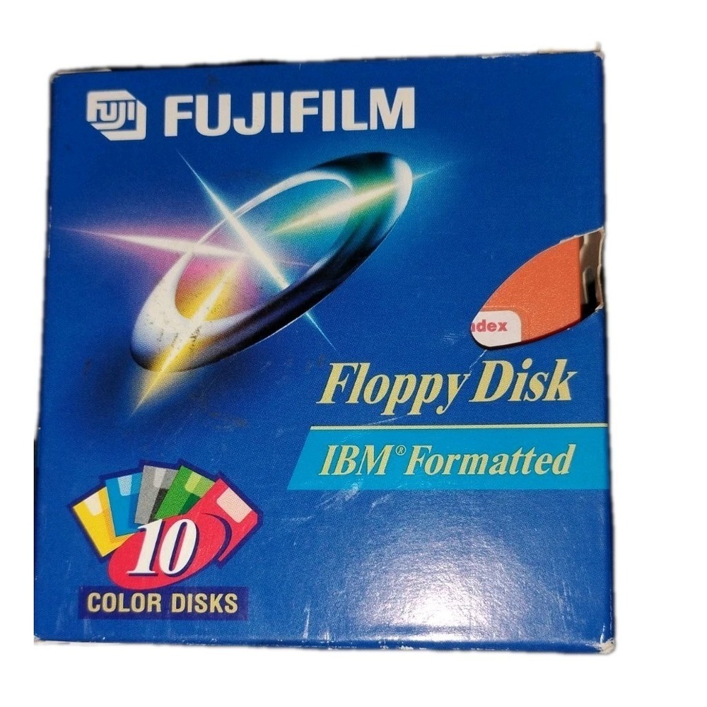 Fujifilm 2HD High‎ Density 3.5" Floppy Disk 9 out of 10 pk Colored 1.44 MB prop